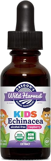 Oregon's Wild Harvest - Oregon’s Wild Harvest – Echinacea Infantil Orgânico de Framboesa, 30ml