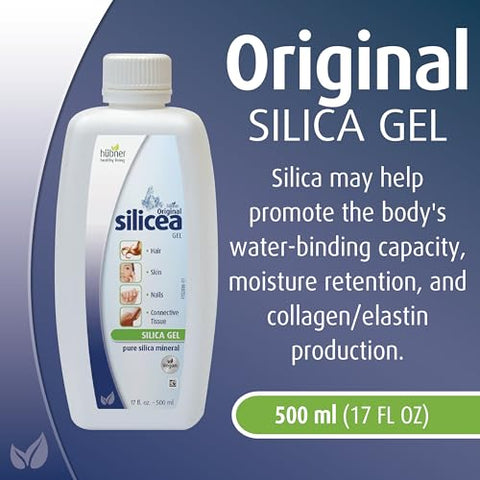 Hubner - Original Silicea Gel 500 ml – Cabelos, Pele, Unhas e Tecido Conjuntivo – Fórmula Pura de Gel de Sílica Coloidal – Sem Aditivos ou Conservantes