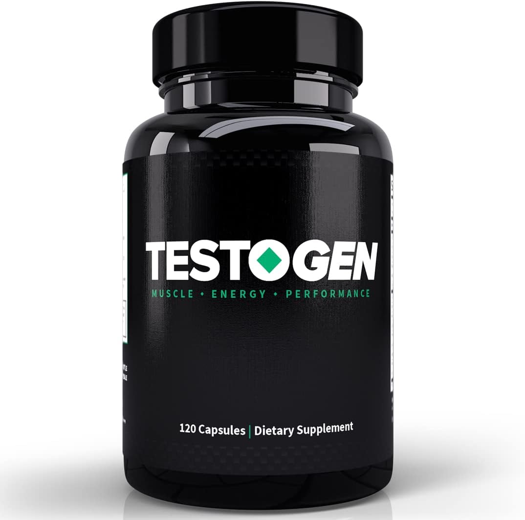 Suplemento Natural para Níveis de Testosterona em Homens – Fórmula Herbal de Aumento Masculino com Magnésio, Zinco, Feno-Grego, Ginseng Vermelho e Mais para Resistência – 1 Mês de Fornecimento - TestoGen