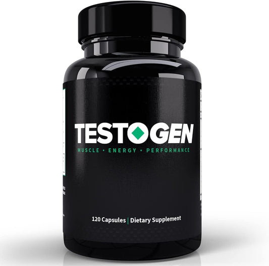 Suplemento Natural para Níveis de Testosterona em Homens – Fórmula Herbal de Aumento Masculino com Magnésio, Zinco, Feno-Grego, Ginseng Vermelho e Mais para Resistência – 1 Mês de Fornecimento - TestoGen