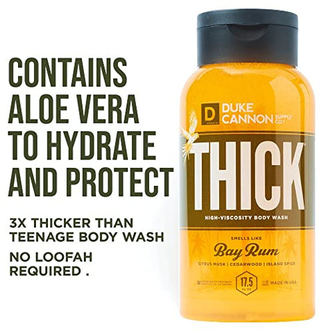 Duke Cannon Supply Co. - Duke Cannon – Sabonete Líquido Corporal de Alta Viscosidade para Homens (Rum de Baía, Pacote com 3)
