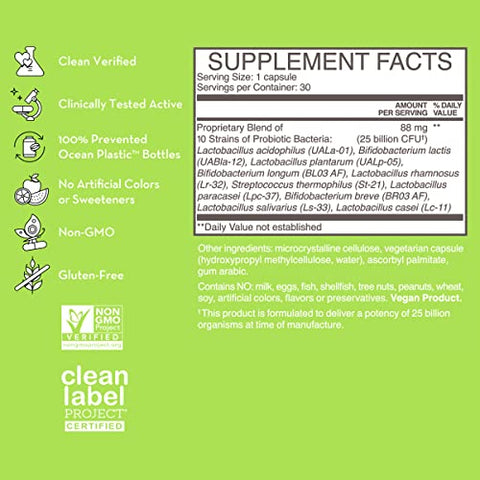 Gut Instinct – Probióticos Diários para Saúde Digestiva de Mulheres e Homens – Cepas de Lactobacillus Bifidobacterium para Inchaço, Suporte Imunológico e Diversidade Saudável do Intestino (90 cápsulas) - HUM