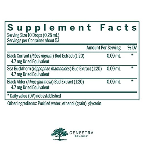 Vrl-gen | Suplemento Herbal de Groselha Negra, Espinheiro Marítimo e Amieiro Negro | 15 ml - Genestra Brands