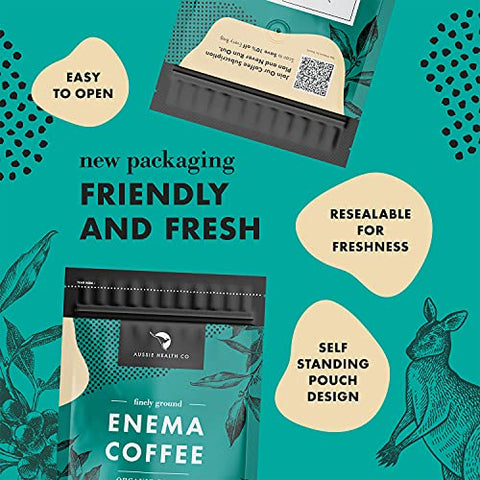 AUSSIE HEALTH CO - Café Orgânico Aussie Health Co Enema – Torrado a 419°, Moído, Limpeza e Desintoxicação – 454g