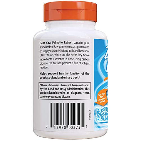 Doctor's BEST - Saw Palmetto 320 Mg Softgels – 180 Unidades | Doctor’s Best | Comprimidos de Palmeira Anã | Saúde Masculina
