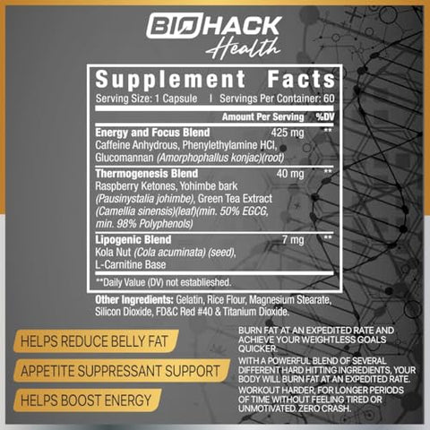 EPN Supplements - BioHack Health | Pílulas de Emagrecimento para Mulheres | Melhor Opção #1 | Perda de Peso Rápida | Fórmula Avançada