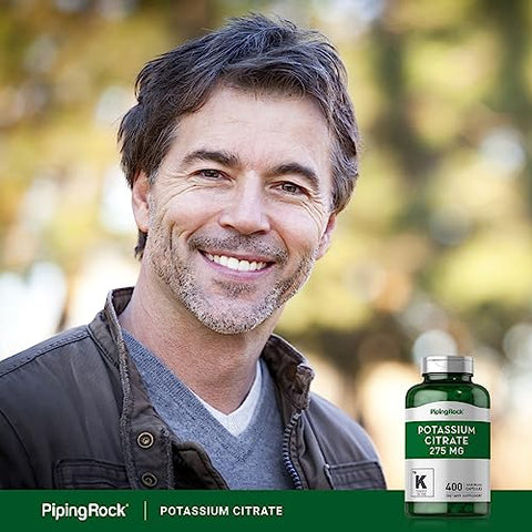 Suplemento de Citrato de Potássio | 275 mg | 400 Cápsulas | Sem OGM, Sem Glúten - Piping Rock
