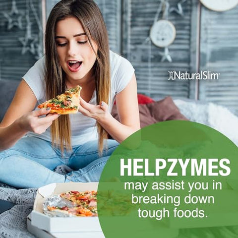 Helpzymes Enzimas Digestivas para Digestão, Alívio de Inchaço e Gases – 60 cápsulas - NaturalSlim