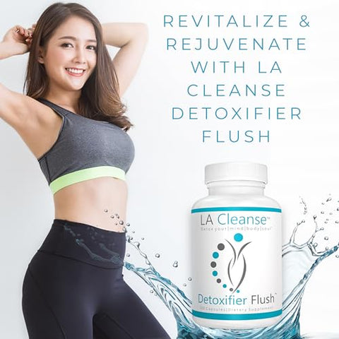 LA Cleanse - Detoxificador Flush Suplemento Detox – 100 Cápsulas – 137,5 mg Raiz de Hydrastis canadensis com Pó de Raiz de Arctium lappa, Raiz de Rumex crispus