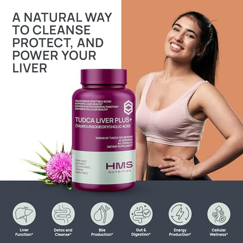 HMS Nutrition - TUDCA Liver Plus: Suporte para Limpeza e Desintoxicação do Fígado