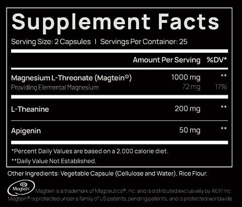TERRA ELMNT - ELMNT Triple Sleep Magnesium Threonate com Apigenina e Teanina – Suplemento para um sono profundo e relaxante  ELMNT