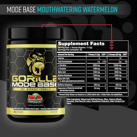Gorilla Mind - Gorilla Mode Base Pré-Treino – Aumenta Óxido Nítrico · Foco Intenso | Marca Gorilla Mode