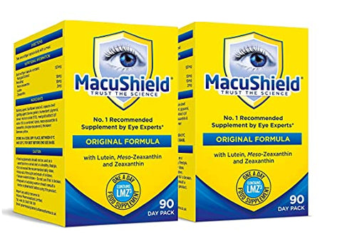 MacuShield - Macushield Cápsulas 90Caps (2 Pacotes) – Proteção Ocular Avançada – Marca Macushield