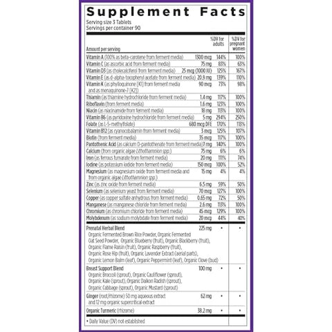 Advanced Perfect Prenatal Vitamins 270ct | Orgânicos e Não-OGM | Ingredientes para Bebê Saudável - New Chapter