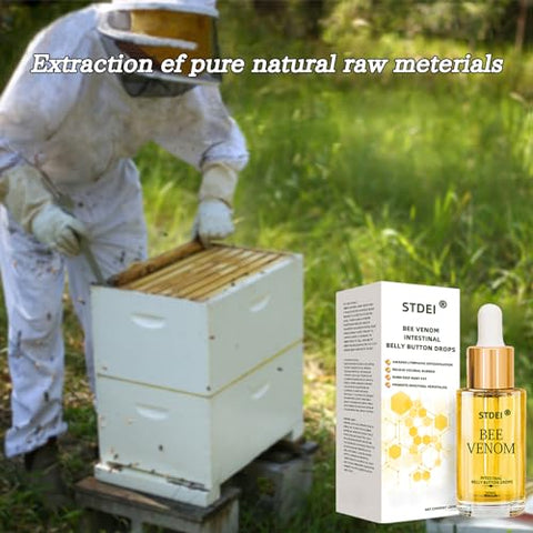 dooeka - STDEI Bee Venom Detox Intestinal – Gotas para Umbigo – Extratos Naturais Puros – Todos os Gêneros e Idades (4 Frascos)