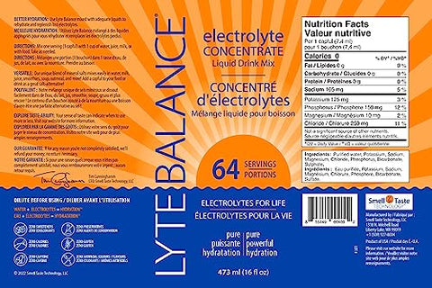 LYTE BALANCE - Concentrado de Eletrólitos | Mistura Líquida de Bebida com Eletrólitos com Sódio, Potássio | Marca do Produto