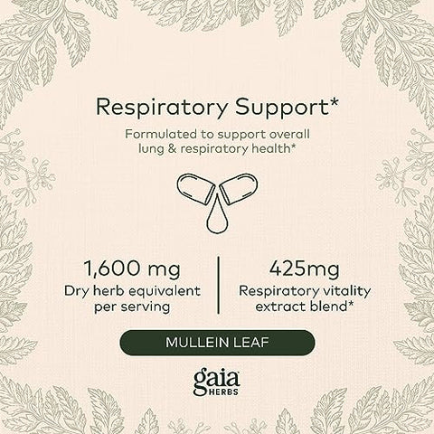 Suplemento Gaia Herbs Mighty Lungs – Suporte Pulmonar para Manter a Saúde dos Pulmões