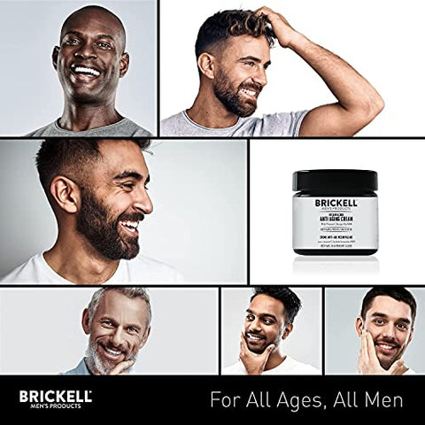 Brickell Men's Products - Brickell Men’s Products – Creme Facial Anti-Envelhecimento Resurfacing para Homens, Hidratante Facial Natural e Orgânico, Creme de Vitamina C para Rugas, 60ml, Sem Fragrância