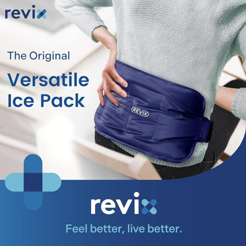 Gel Reutilizável para Alívio de Dor Lombar – Pacote de Gelo para Lesões, Compressas Frias para Costas, Ombro, Quadril, Joelho Completo – Reduz Inchaço e Hematomas – 16×9 - REVIX