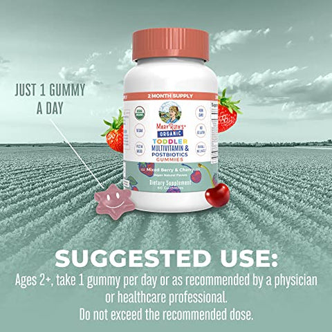 MaryRuth Organics - MaryRuth’s Gomas Multivitamínicas para Crianças | Pósbióticos | Orgânicas | Vitaminas para Crianças de 2 Anos | Suporte Imunológico | Vitamina C | Vitamina D3 | Vitamina A | Zinco | Vegano | Não-OGM