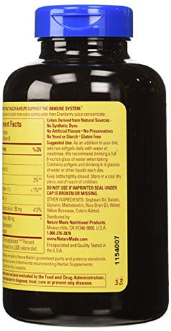 Cranberry 450mg Extrato 180 Softgels – Suplemento de Cranberry em Cápsulas - Nature Made