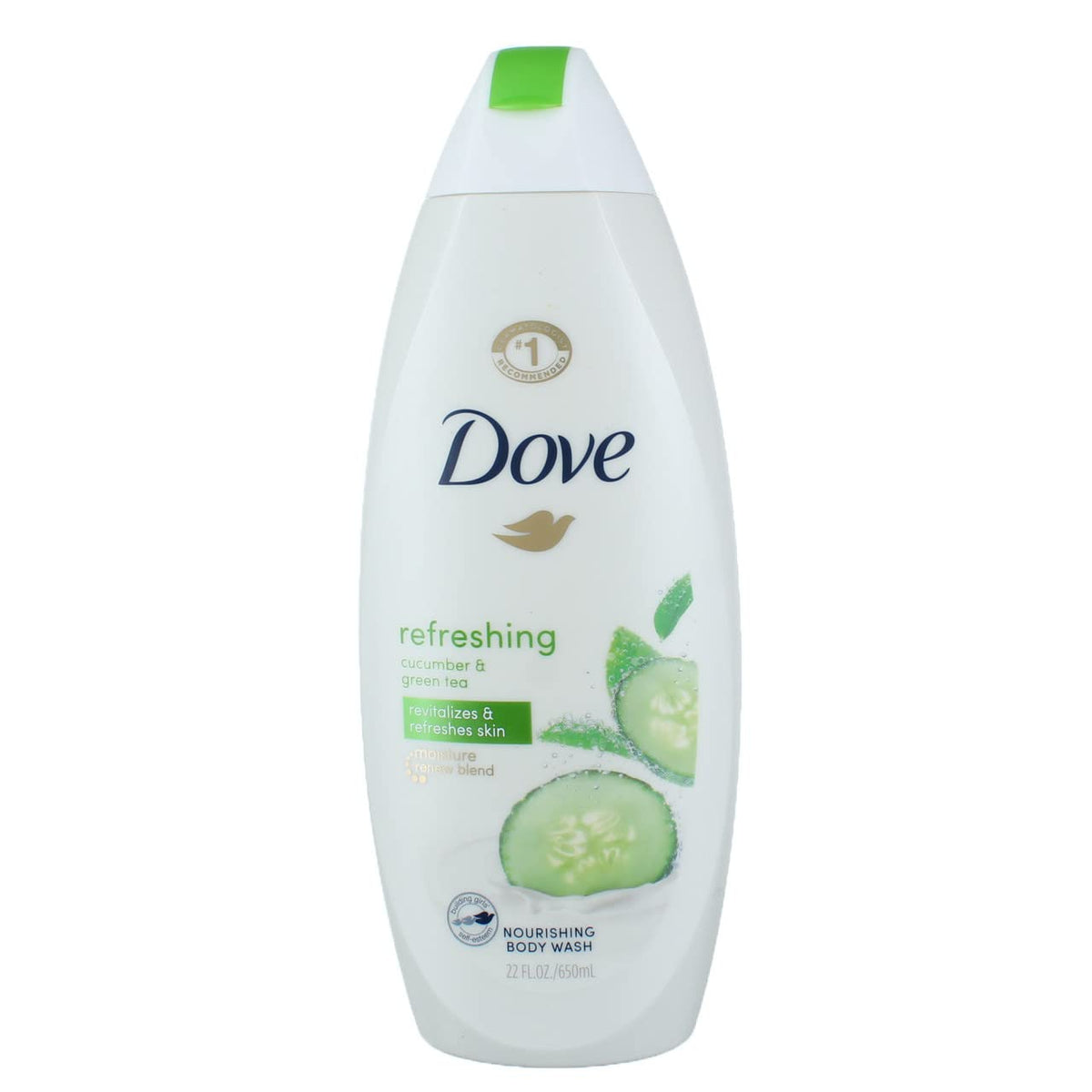 Body Wash Revitalizante Cucumber e Green Tea 22 fl oz (Pack de 4) – Limpeza eficaz e nutrição para a sua pele - Dove