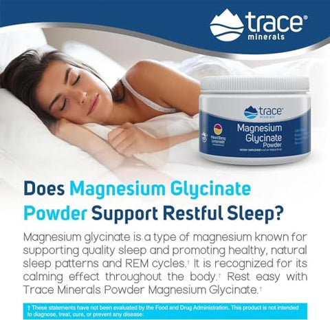 Pó de Magnésio Glicinato | 120 mg | Sabor Natural de Limonada de Frutas Vermelhas | Mistura para Bebida | Fornecimento de 30 Dias - Trace Minerals