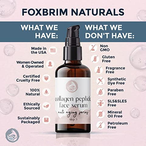 Foxbrim Naturals - Soro Peptídeo de Colágeno para o Rosto – Soro Facial Anti-Envelhecimento, Firmeza, Levantamento e Hidratação