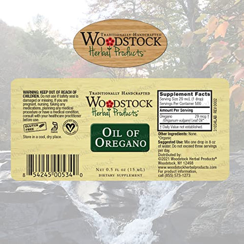 WOODSTOCK HERBAL PRODUCTS - Óleo de Orégano, 15 ml – Potencialize sua saúde com o Óleo de Orégano 100% natural