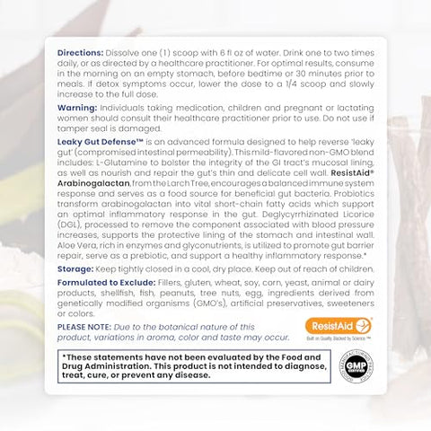 Defesa do Intestino Permeável – Suplemento para Saúde Intestinal com L-Glutamina, Extrato de Raiz de Alcaçuz, Folha de Aloe Vera, Arabinogalactano – (30 Porções, 168g) - Pure Therapro Rx