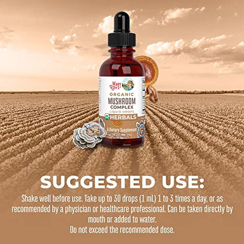 MaryRuth Organics - MaryRuth’s | Complexo de Cogumelos Orgânicos USDA | Gotas Líquidas Herbais | Suplemento de Cogumelos | Cabeça de Leão | Cogumelo Reishi | Cogumelos Shiitake | Não-OGM | Vegano | Livre de Álcool