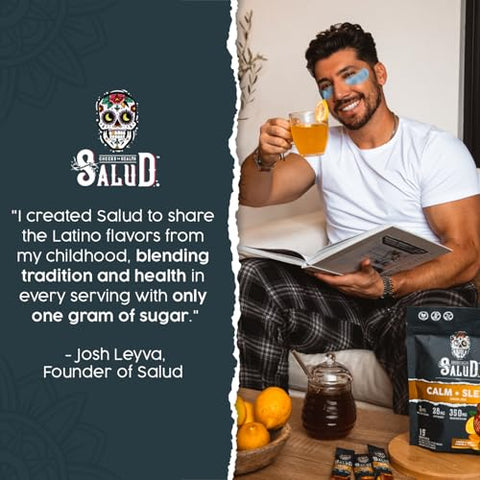 Taste Salud - Salud Ponche 2 em 1 Bebida Calmante para Dormir, Sabor Punch, Melatonina, Magnésio, Extrato de Açafrão, L-Teanina, Não-OGM, Sem Glúten, Vegano, Baixa Caloria, 1g de Açúcar (15 Porções)