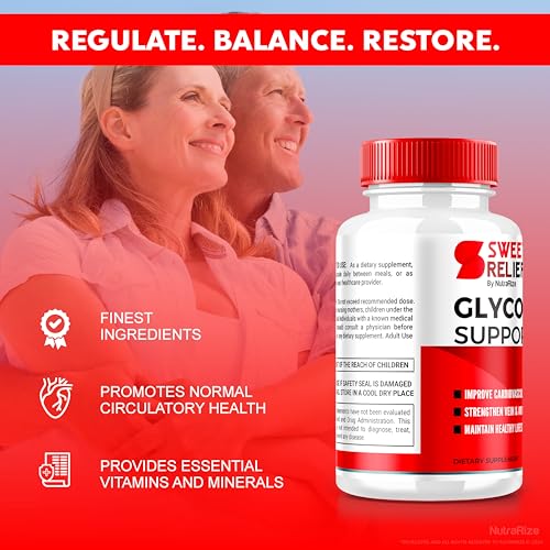 NutraRize - (2 Pacotes) Sweet Relief Suporte de Glicogênio – Limpador de Vasos Sanguíneos Sweet Relief, Cápsulas Sweet Relief, Fórmula Avançada para Bem-Estar Geral, Avaliações SweetRelief (120 Cápsulas)