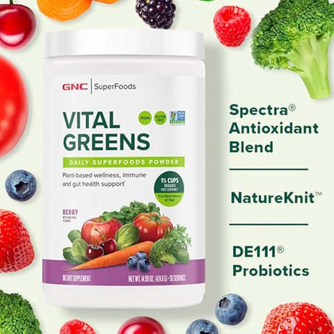 Superfoods Vital Greens – Berry | 30 oz (900 ml) | Superalimentos Essenciais | GNC - GNC