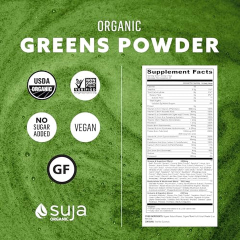 Greens Powder: Mistura de Probióticos, Spirulina e Superfood Diário para Suporte Imunológico e Digestão - Suja