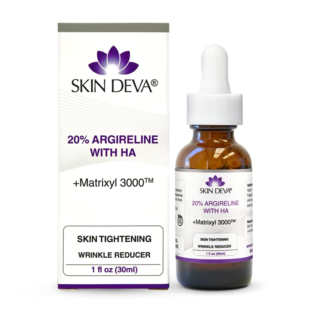 Serum Argireline 20%% com Matrixyl 3000 Ácido Hialurônico Puro Redutor de Rugas Profundas Anti Envelhecimento Tonifica a Pele e Estimula Peptídeos de Colágeno para o Rosto - SKIN DEVA