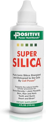 Suplemento de Silício Líquido Super Silica da Positive Power Nutritionals (120ml) – Mineral de Silício – Suplemento Líquido de Silício com Estimulante de Colágeno