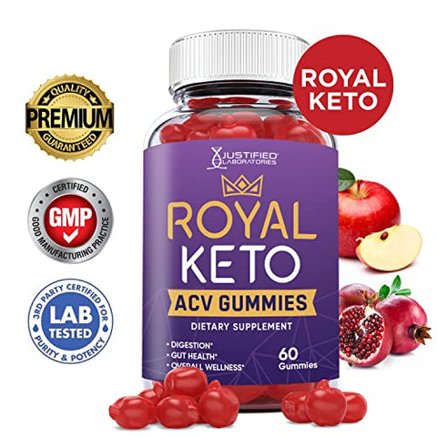 Royal Keto ACV Gummies 1000MG com Suco de Romã, Beterraba e Vitamina B12 – 60 Gomas - Justified Laboratories