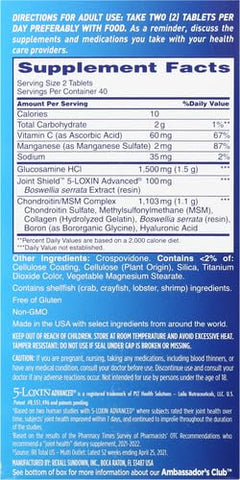 Triple Strength – Suplemento para Saúde das Articulações com Glucosamina, Condroitina e Vitamina C – 80 Comprimidos Revestidos - Osteo Bi-Flex