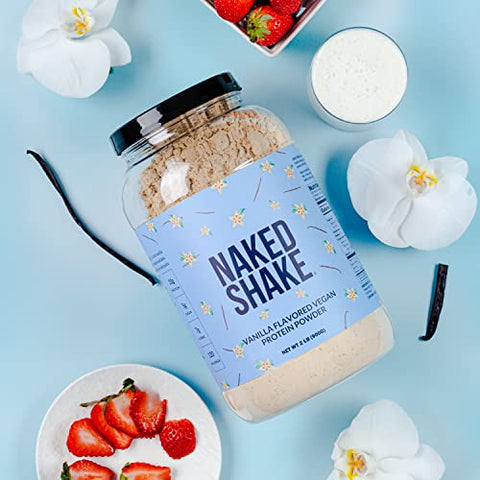 Naked Nutrition - Naked Shake – Pó de Proteína de Baunilha – Shake de Proteína à Base de Plantas com Óleo de MCT, Sem Glúten, Sem Soja, Sem OGMs ou Adoçantes Artificiais – 30 Porções