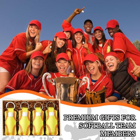 Conjunto de 18 Batons e Porta-Batom Hidratante em Chaveiros – Presente para Equipe de Adolescentes, Meninas e Meninos – Festa Esportiva (Softball) - Swiffen