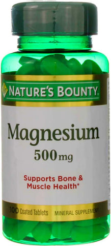 Nature's Bounty - Nature’s Bounty Magnesium 500 mg – 100 comprimidos (Pacote com 10) | Comprimidos de Magnésio | Marca Nature’s Bounty