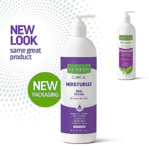 Creme Clínico Medline Remedy Baunilha (473 ml), 2 Unidades, Hidratante Facial e Corporal para Todas as Idades, Sem Parabenos