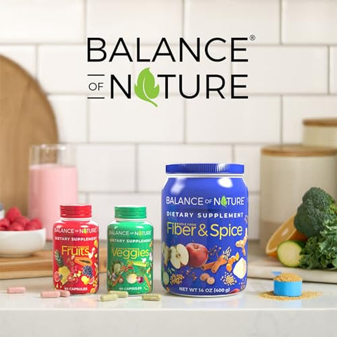 Fruits and Veggies – Suplemento Alimentar com Frutas e Vegetais Superfoods para Mulheres, Homens e Crianças – 90 Cápsulas de Frutas, 90 Cápsulas de Vegetais – 1 Conjunto - Balance of Nature
