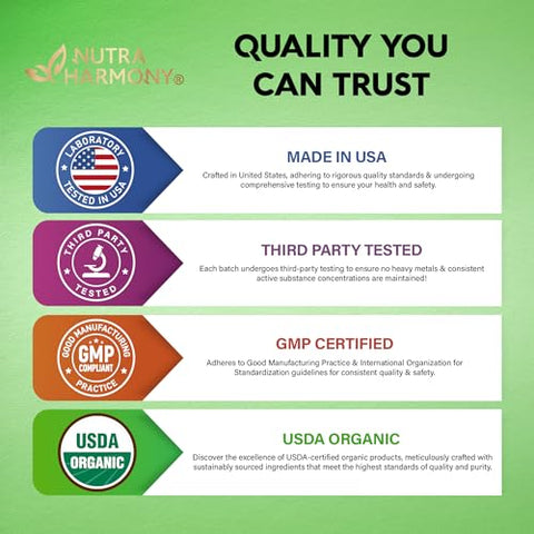 NUTRAHARMONY - Gotas de Mullein Orgânico USDA para os Pulmões – Folha de Mullein