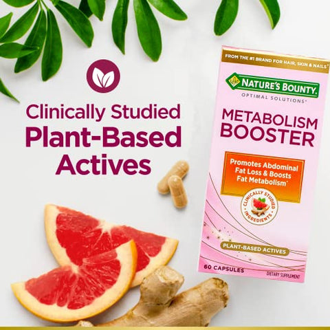 Nature's Bounty - Suplemento Nature’s Bounty para Acelerar o Metabolismo, Potencializa a Queima de Gordura, Favorece a Perda de Gordura Abdominal, com Extratos Cítricos e Gengibre Negro, 60 Cápsulas