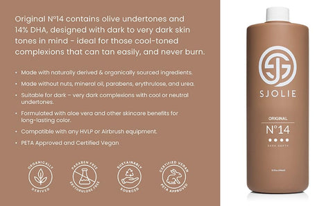 SJOLIE SUNLESS - SJOLIE Solução de Bronzeamento Spray – Nº 14 – Spray de Bronzeamento Profundo | Autobronzeador Hidratante para um Acabamento Duradouro e Bronzeado Escuro (32ml)