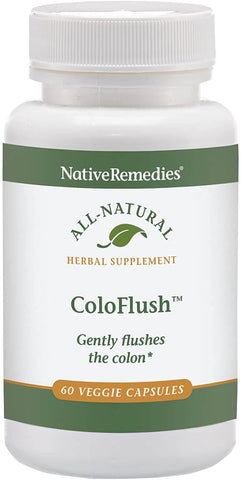 ColoFlush – Suplemento Herbal Natural para Limpeza Suave do Cólon – Suporta o Funcionamento Saudável do Sistema Digestivo – 60 Cápsulas Vegetais - Native Remedies