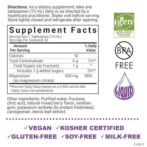 Nutrition Magnesium Citrate 420 mg – Mente Calma | Suplemento de Magnésio | 420 mg | 60 cápsulas - Bluebonnet